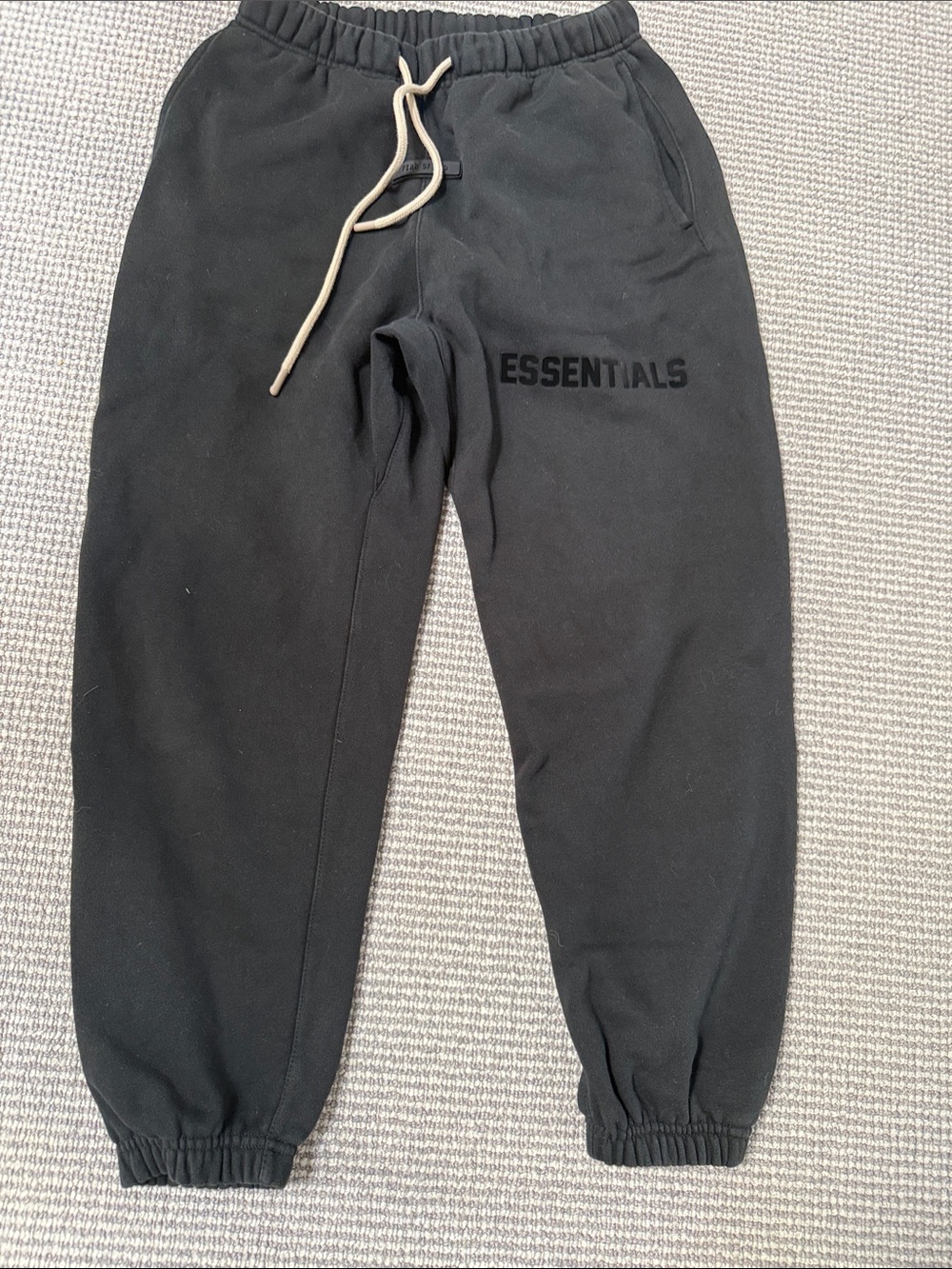 Essentials Black Logo Joggers with Contrast Drawcord